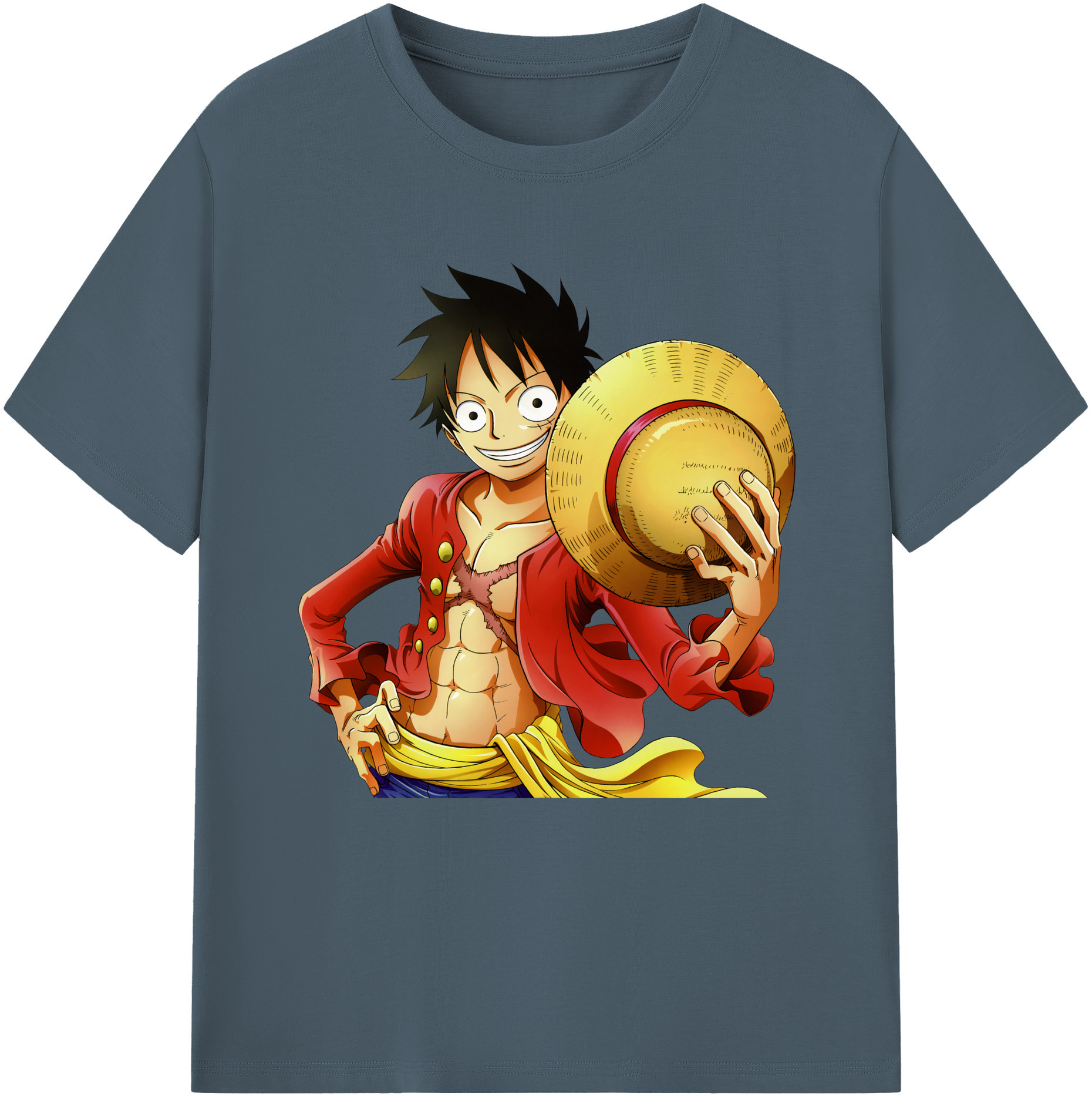 ワンピース モンキー・D・ルフィ ONE PIECE Monkey D. Luffy 綿100％半袖Tシャツ（フロントプリント）